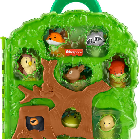 Fisher-Price Little People Toddler Toy Forest Friends Carry Case Playset with Animal Figures for Pretend Play Kids Ages 1+ Years