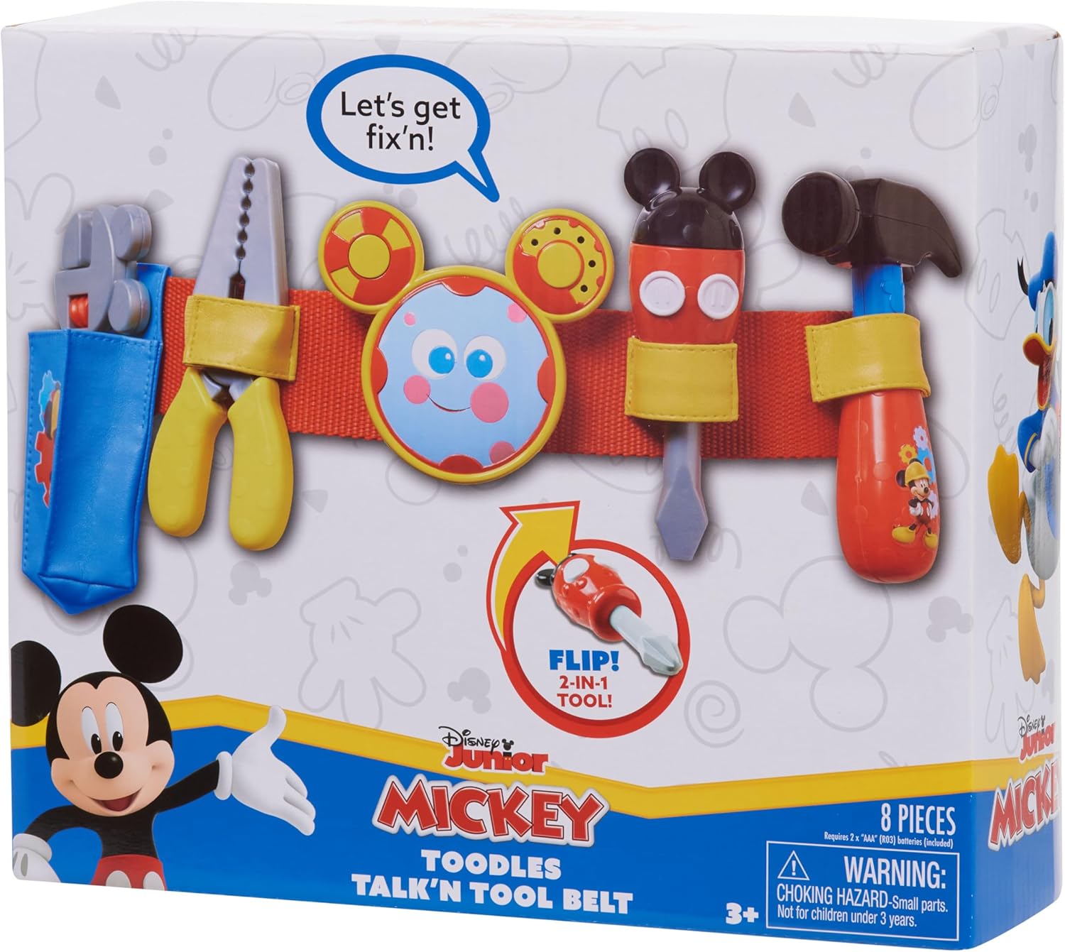 Disney Mickey Toodles Talk'n Toolbelt and Kids Play Tool Accessories for Dress Up and Pretend Play, Kids Toys for Ages 3 Up by Just Play