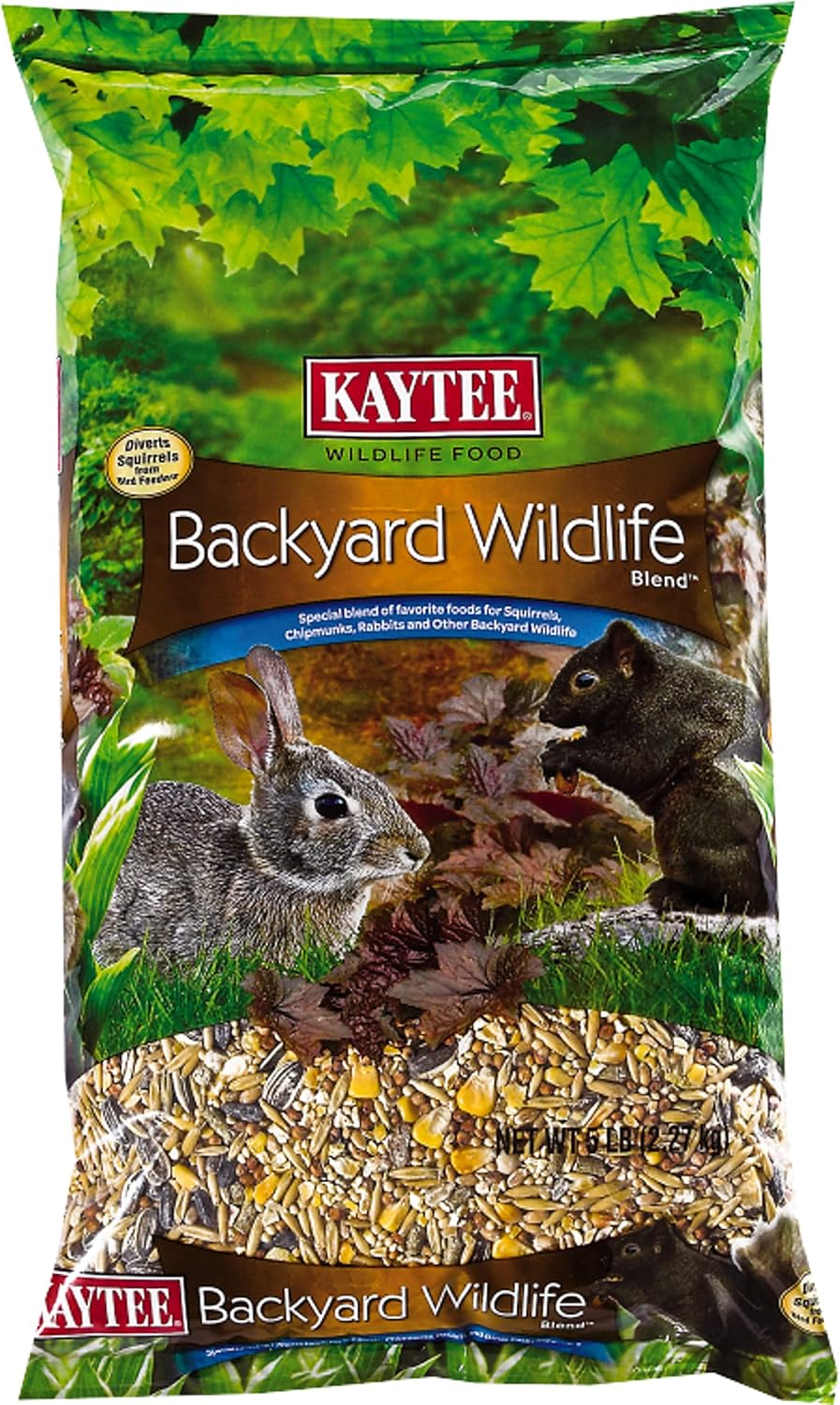 Kaytee Wildlife Food, for Squirrels Chipmunks Rabbits, 5 Pound | Pack of 2