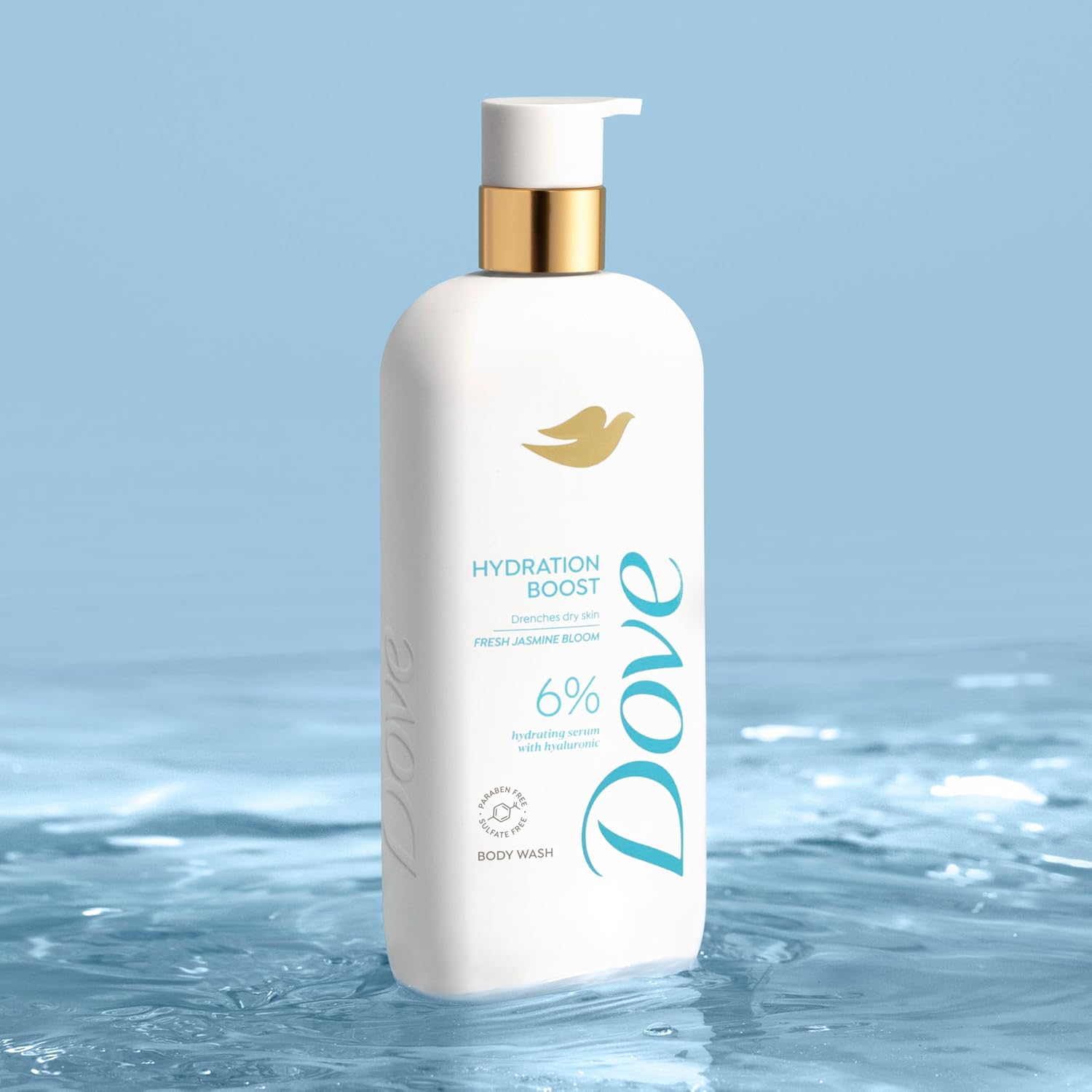 Dove Serum Body Wash Hydration Boost actively drenches dry skin with Hyaluronic Acid Serum 18.5 Fl Oz