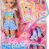 Barbie Dream Besties Doll and Accessories, Barbie "Malibu” Posable Roller Skating Fashion Doll with Blonde Hair, 9 Makeup Themed Pieces