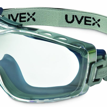 Uvex Stealth OTG Safety Goggles with Clear HydroShield Anti-Fog Lens & Fabric Headband (S3970HSF)