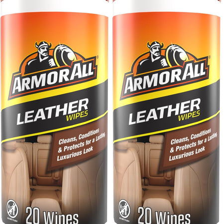Armor All Interior Cleaner Car Leather Wipes by , For Cleaning Cars, Trucks and Motorcycles, 20 Count