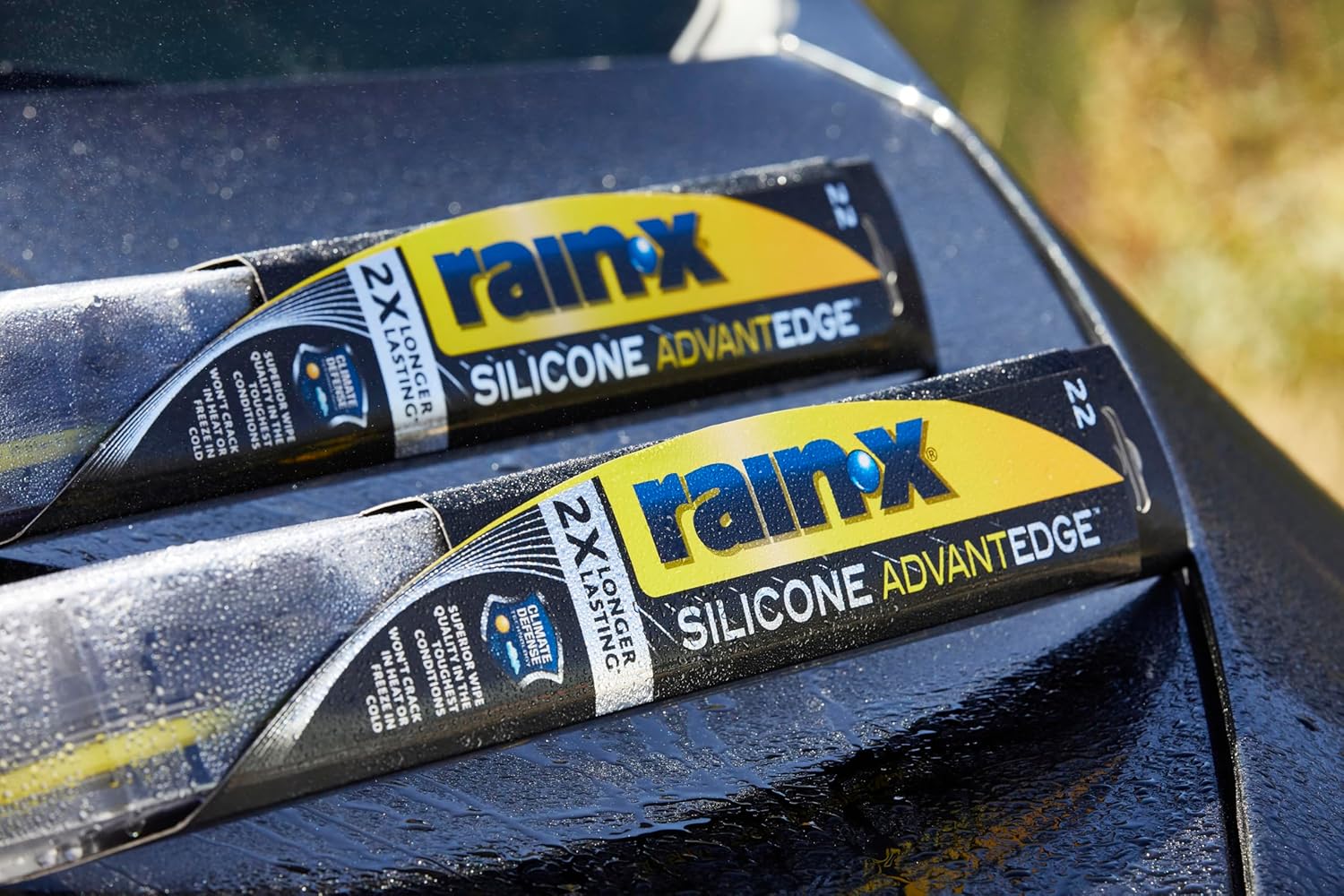 Rain-X Silicone AdvantEdge Wiper Blade 20" Windshield Wiper Blades Replacement, All-Weather Performance Lasts 2X Longer, Premium Beam, Installock Adapter for Easy Fit (Pack of 1)