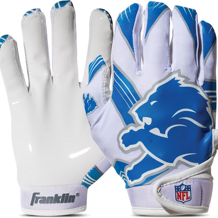 Franklin Sports Youth NFL Football Receiver Gloves - Kids Football Gloves Pair - NFL Team Logos and Silicone Palm