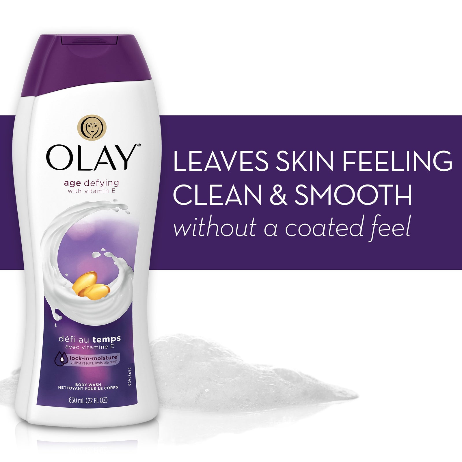 Olay Body Wash for Women, Age Defying with Vitamin E, 24hr Moisturizing, Hydrating & Refreshing, B3 Vitamin Complex, Free of Parabens & Phthalates, For All Skin Types, Scented, 33 fl oz (Pack of 4)