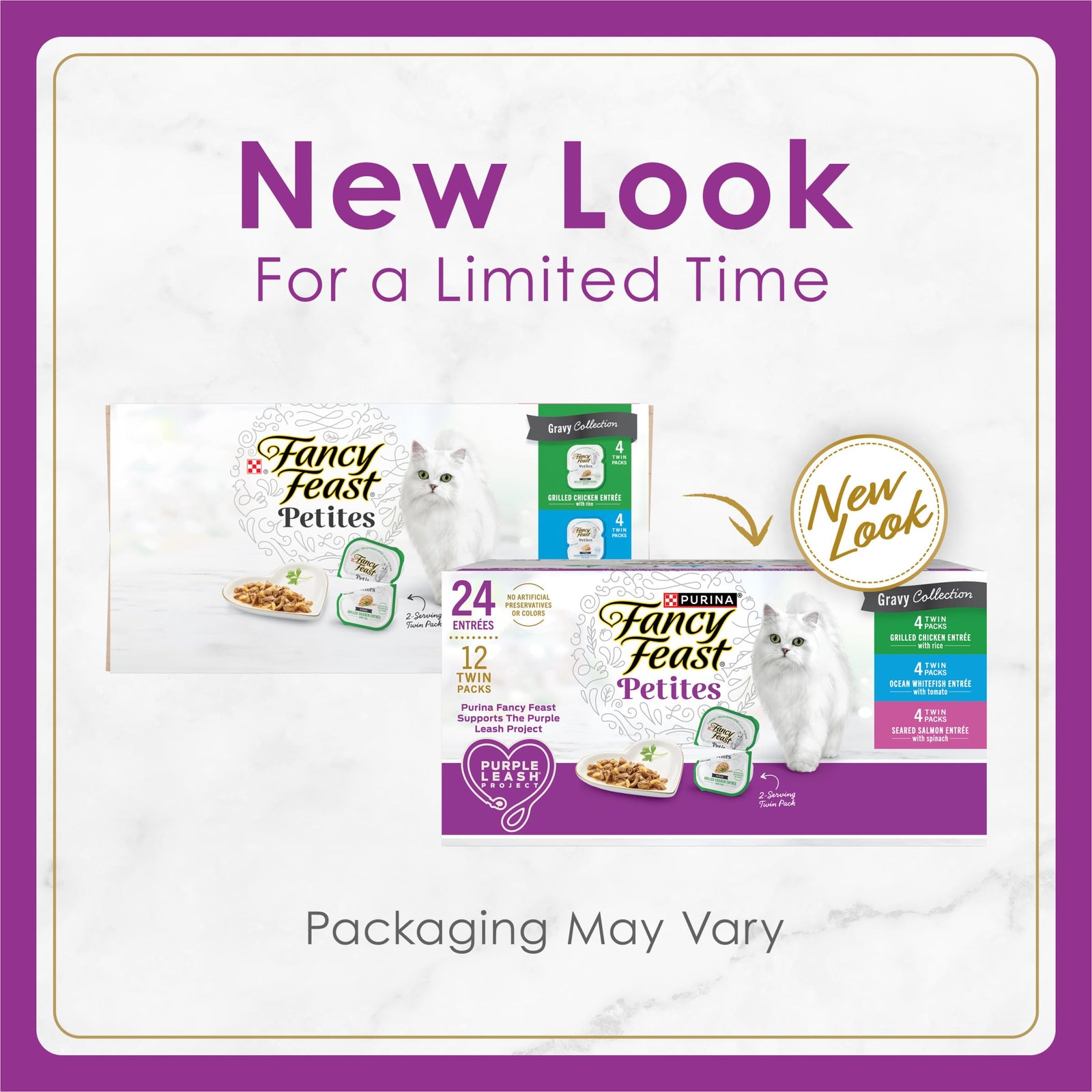 Purina Fancy Feast Gravy Lovers Poultry and Beef Grilled Gourmet Wet Cat Food Variety Pack - (Pack of 24) 3 oz. Cans