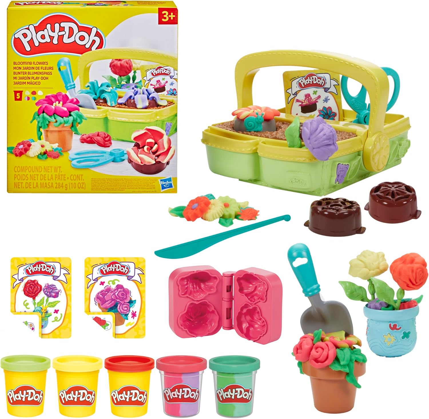 Play-Doh Blooming Flower Garden Toy Playset, Nature Pretend Play, Kids Arts & Crafts, Christmas Stocking Stuffer Gifts, Ages 3+