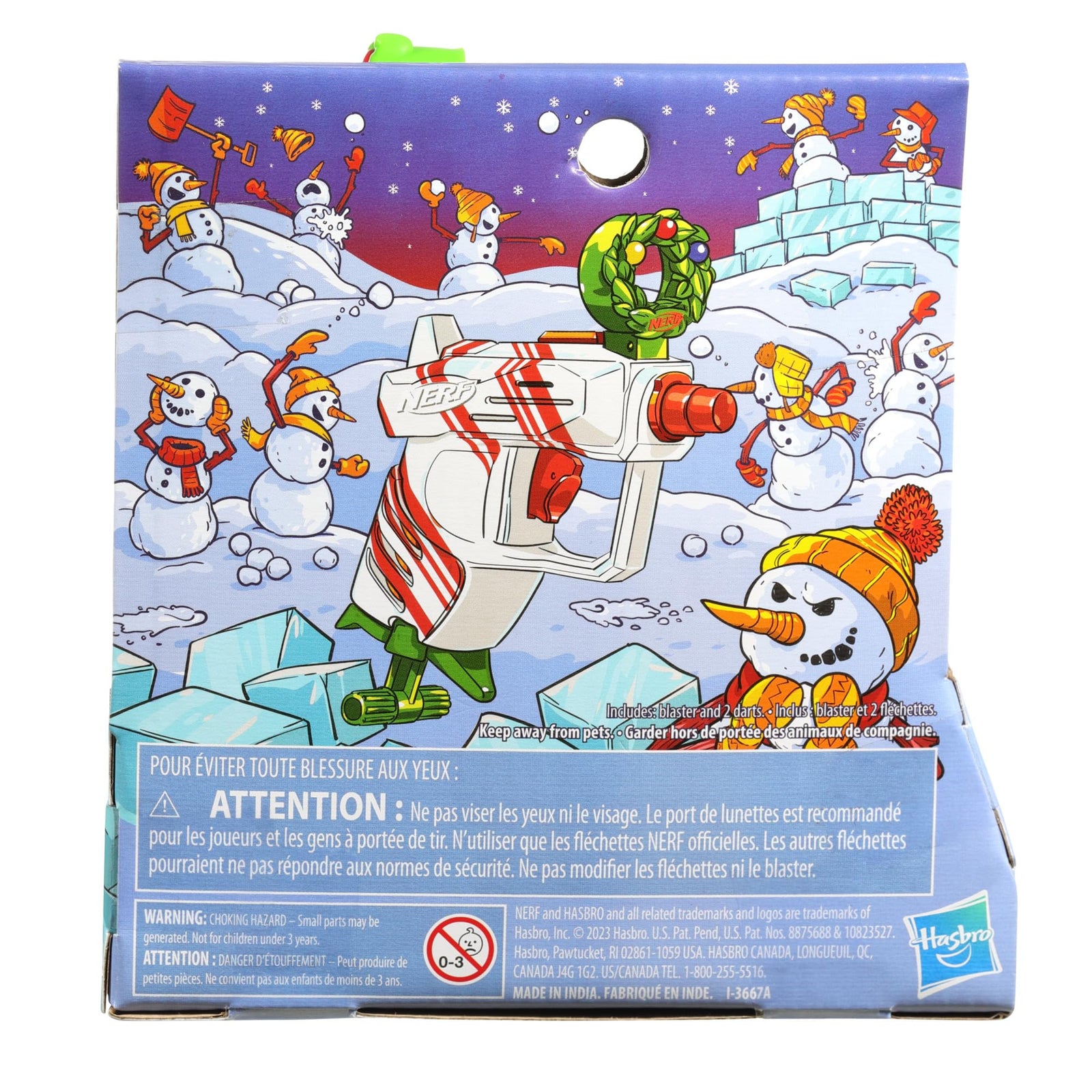 Nerf Elite 2.0 Jolly Dash Blaster, 2 Elite Darts, Pull to Prime, Winter Toy Foam Blaster for 8 Year Old Boys & Girls