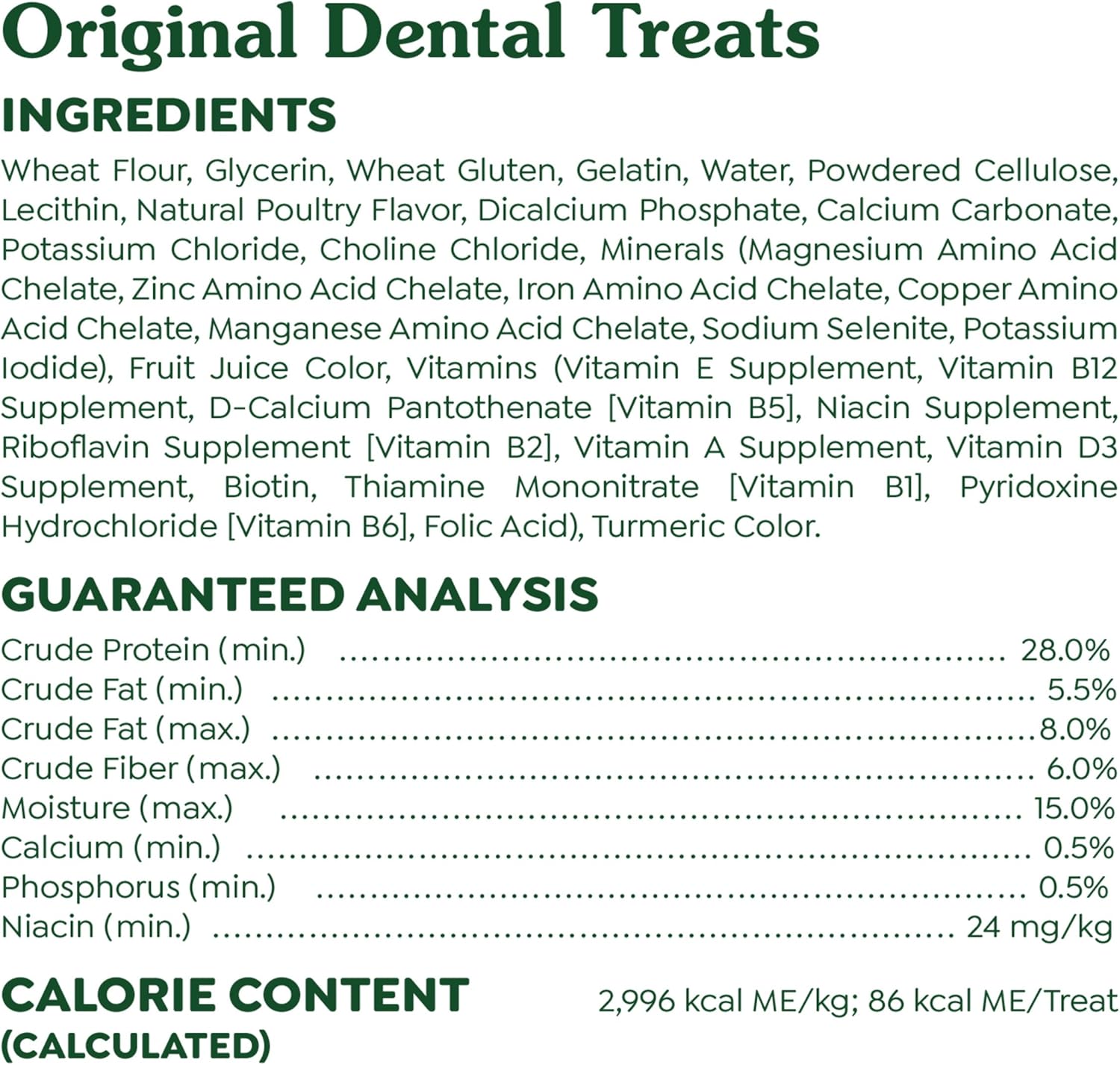 Greenies Veterinarian-Recommended Adult Natural Dental Dog Treats Regular Size, Original Flavor, 3 oz. Pack, 3 Count