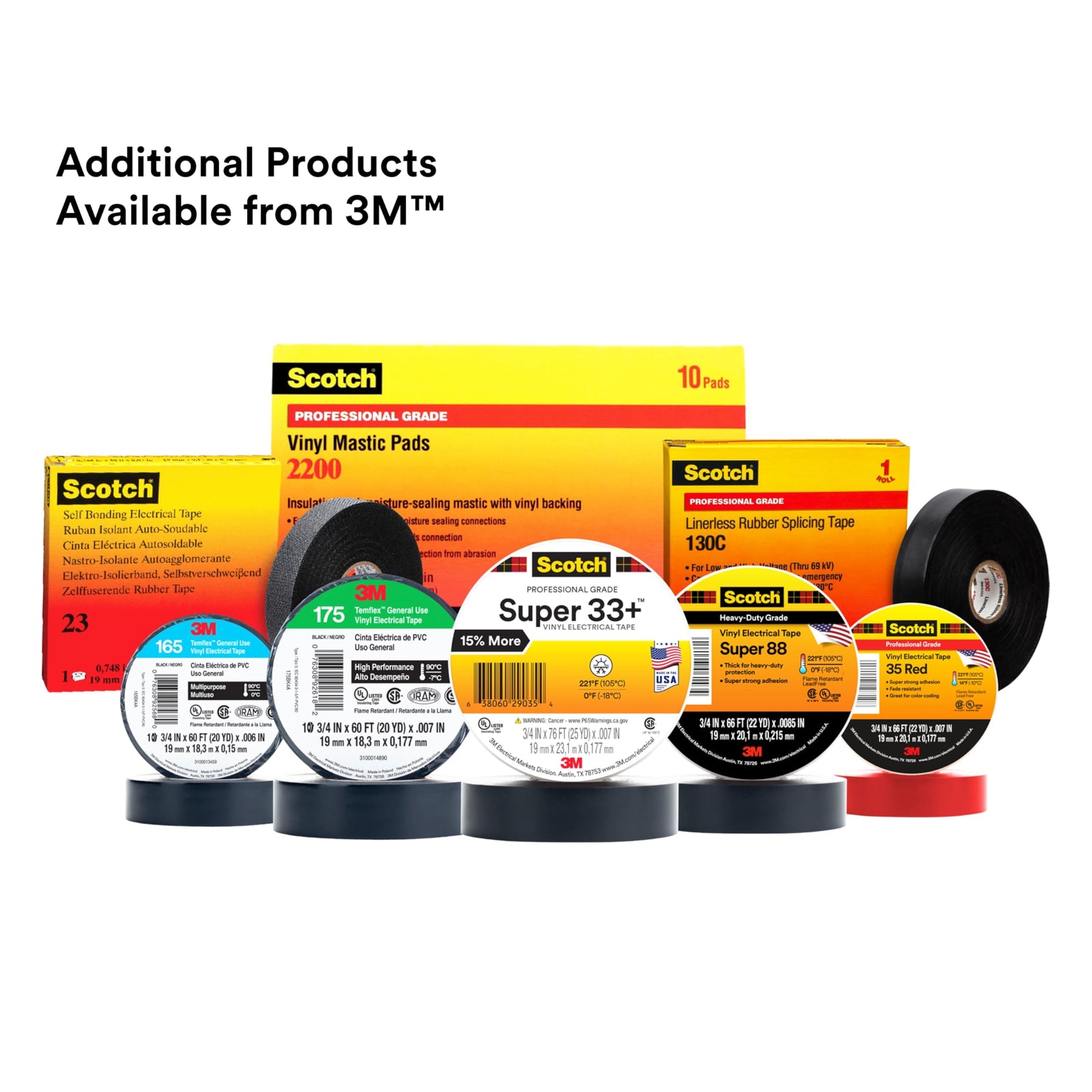 3M Scotch Vinyl Electrical Tape Super 88, 1-1/2 in x 36 yd (108 ft), Black, 1 Long Roll, Premium Grade, Rubber Resin Adhesive, PVC Backing, All-Season Heavy Duty Electric Tape