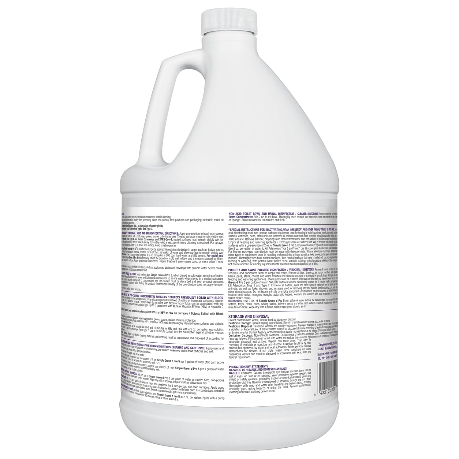Simple Green 30501 d Pro 5 Disinfectant, 1 gal Bottle