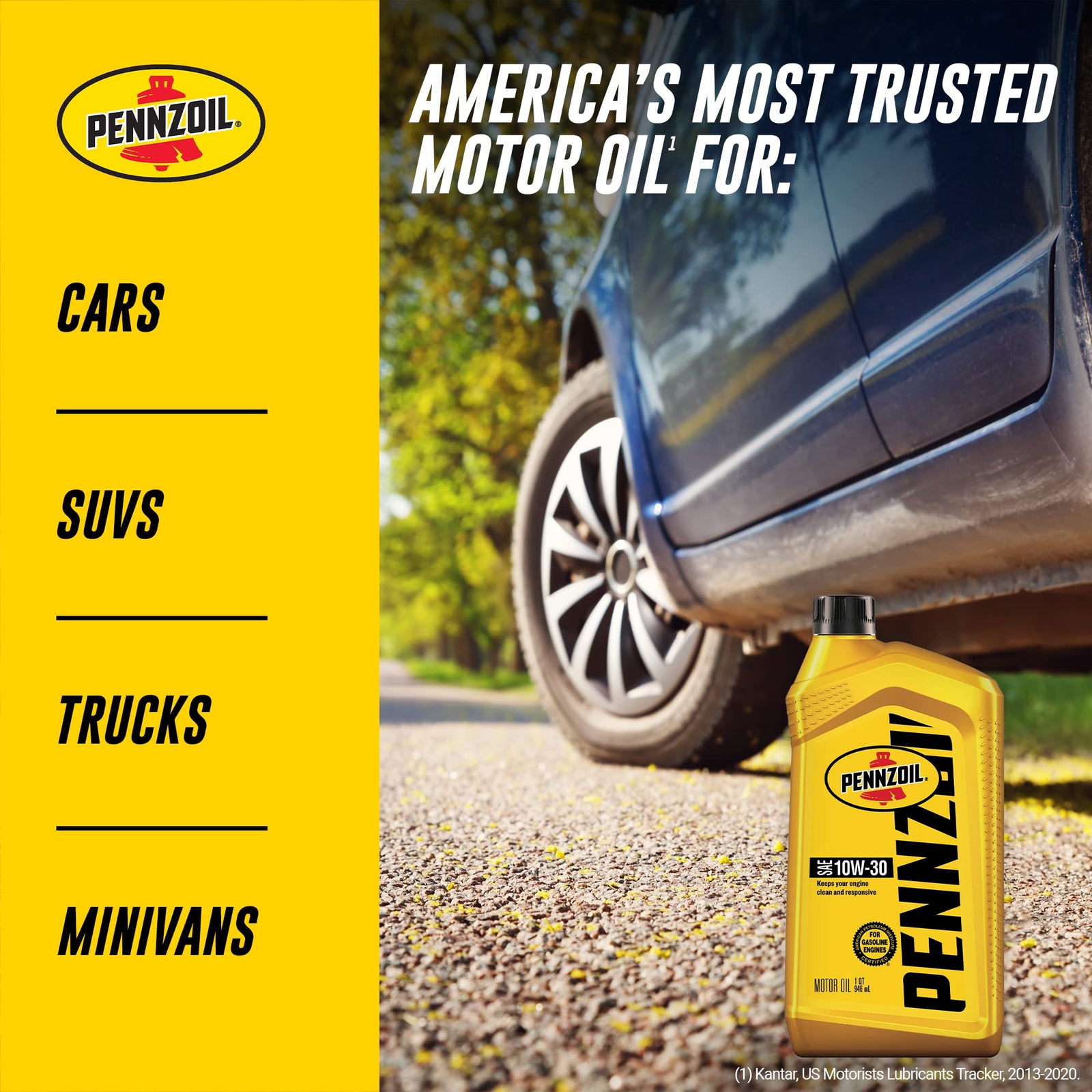 Pennzoil Motor Oil 10W-40 Motor Oil, 5 Quart (3 Pack)