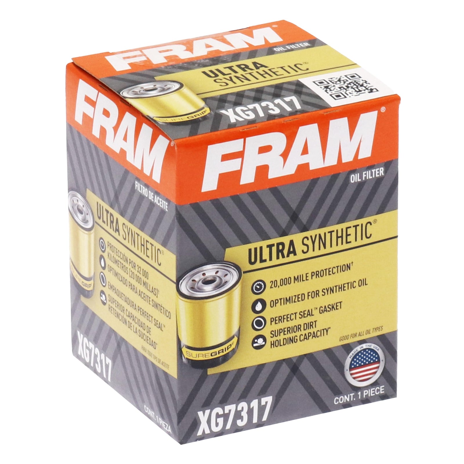 FRAM Synthetic XG7317P 20K Mile Change Automotive Replacement Engine Oil Filter for Synthetic Oil Changes, Premium Vehicle Engine Protection Oil Filter for Select Vehicle Model Years