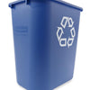 Rubbermaid Commercial Products Deskside Recycling Can, 7-Gallon/28-Quart, Blue Recycling Symbol, Plastic, for Bedroom/Bathroom/Office/Under Desk/Sink