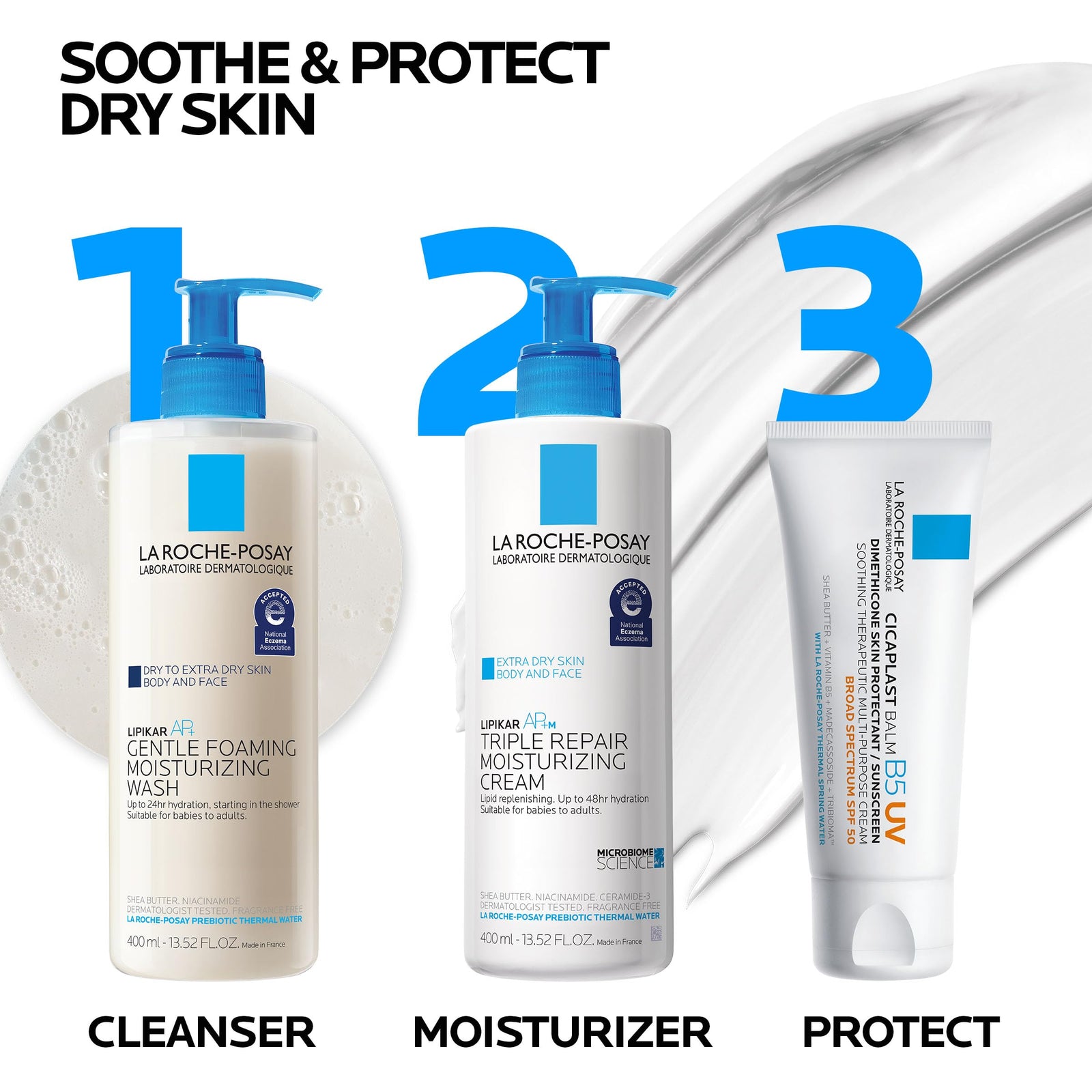 La Roche-Posay Cicaplast Balm B5, Healing Ointment and Soothing Therapeutic Multi Purpose Cream for Dry & Irritated Skin, Body and Hand Balm, Baby Safe, Fragrance Free