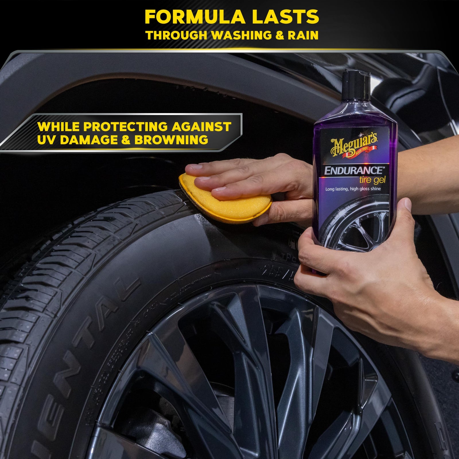 Meguiar's G7516 Endurance Tire Gel, Premium Tire Gel for a Lasting Glossy Shine - 16 Oz Bottle, PURPLE