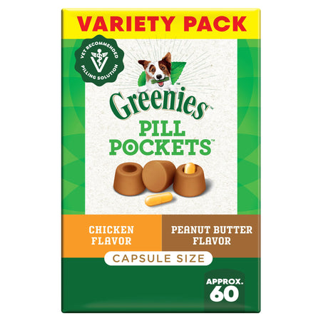 Greenies Pill Pockets for Dogs Large Size, Soft Dog Treats, Real Peanut Butter Flavor, (6) 7.9 oz. Pouches (180 Treats Total)