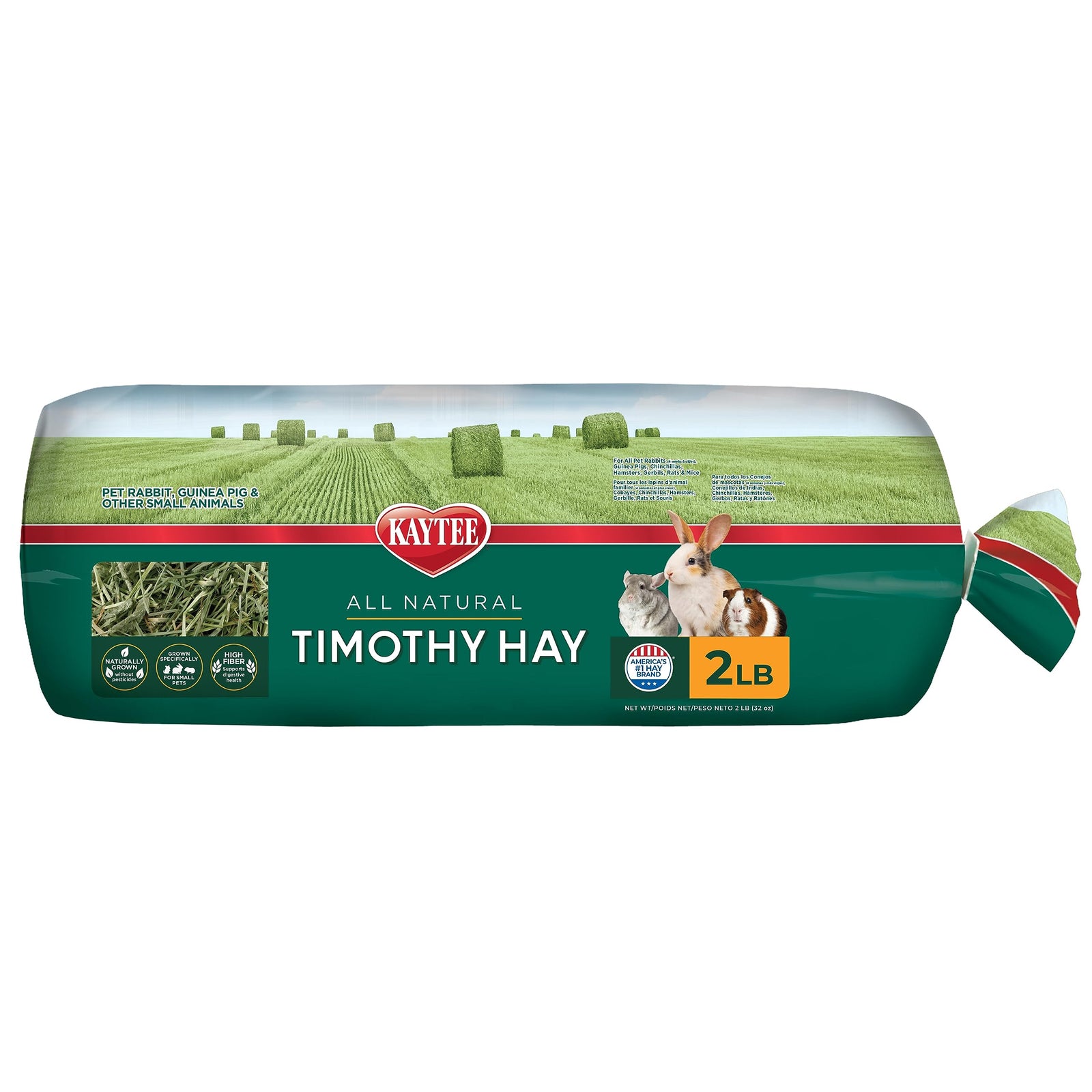 Kaytee Timothy Hay, High Fiber, Grown Specifically for Small Animals, Rabbits, Guinea Pigs, Chinchillas, Ideal Bulk Order for Small Pets, 12 pounds
