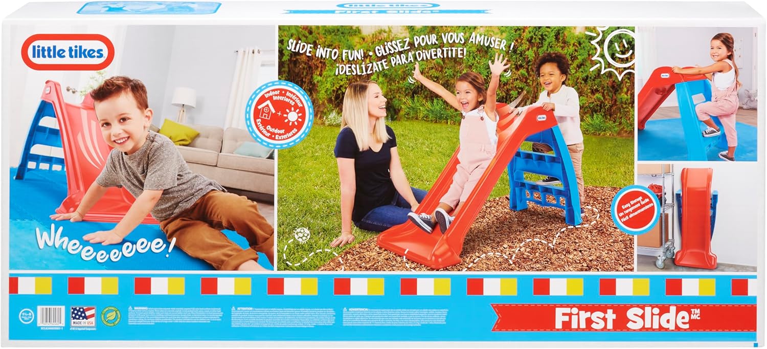 Little Tikes First Slide for Kids, Easy Set Up for Indoor Outdoor, Easy to Store, for Toddlers Ages 18 Months - 6 years