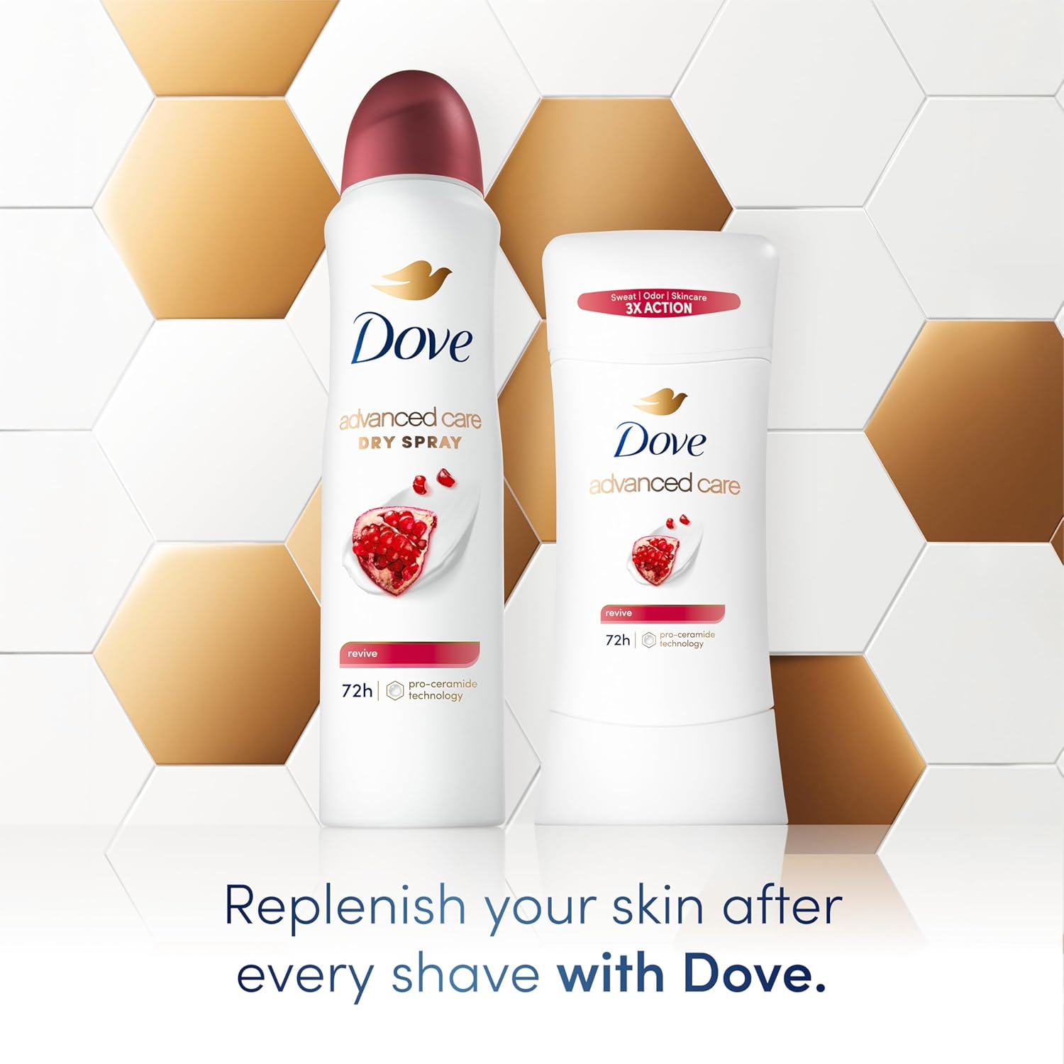 Dove Advanced Care Antiperspirant Deodorant Stick Cool Essentials 4 ct for helping your skin barrier repair after shaving 72 hour odor control and sweat protection with Pro Ceramide Technology 2.6 oz