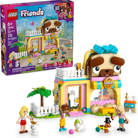 LEGO Friends Pet Accessories Shop Pretend Play Set - Building Toy for Kids, Girls and Boys, Ages 6+ - with 3 Minidolls, Toy Dog, Cat, & Rabbit - Gift Idea for Birthday - 42650