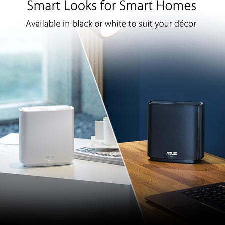 ASUS ZenWiFi AX6600 Tri-Band Mesh WiFi 6 System (XT8 3PK) - Whole Home Coverage up to 7500 sq.ft & 8+ rooms, AiMesh, Included Lifetime Internet Security, Easy Setup, 3 SSID, Parental Control, Charcoal