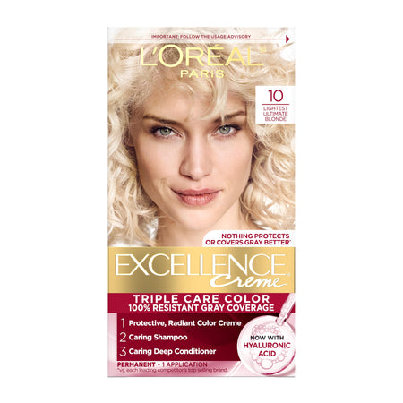 L'Oreal Paris Excellence Crème Permanent Hair Dye, Triple Care Hair Color with Pro-Keratine Complex for 100% Gray Hair Coverage, 8G Medium Golden Blonde, 1 Kit (Pack of 2)
