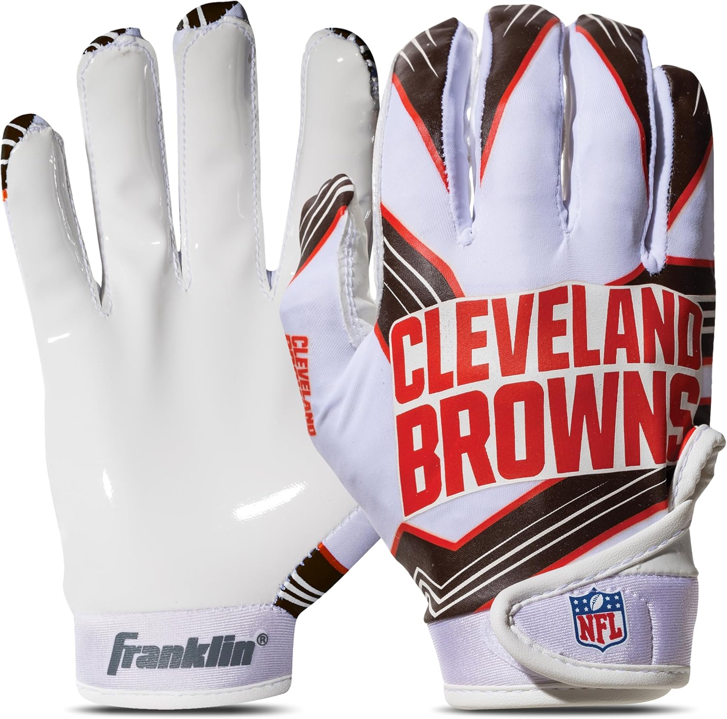 Franklin Sports Youth NFL Football Receiver Gloves - Kids Football Gloves Pair - NFL Team Logos and Silicone Palm