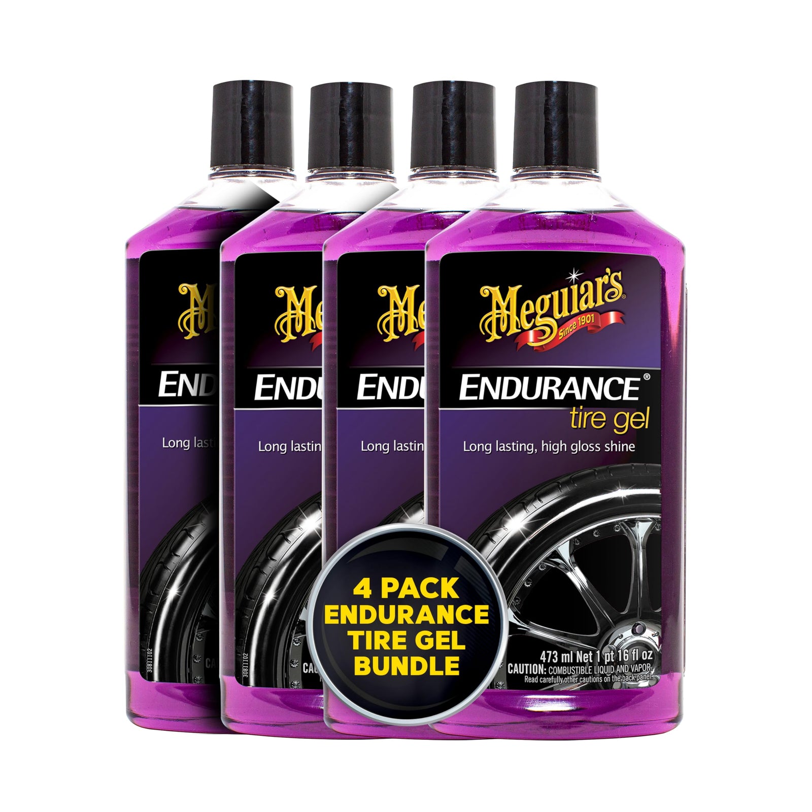 Meguiar's G7516 Endurance Tire Gel, Premium Tire Gel for a Lasting Glossy Shine - 16 Oz Bottle, PURPLE