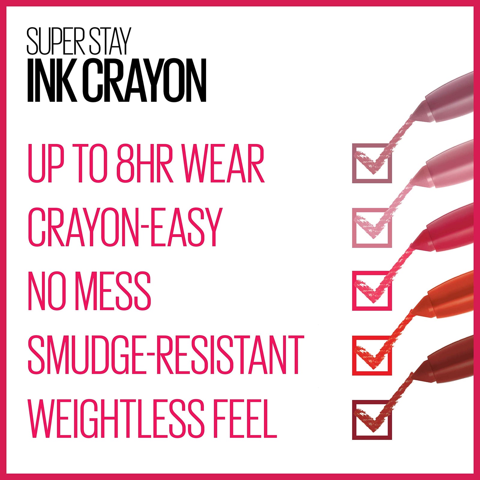 Maybelline Super Stay Ink Crayon Lipstick Makeup, Precision Tip Matte Lip Crayon with Built-in Sharpener, Longwear Up To 8Hrs, Rise To The Top, Burnt Sienna, 1 Count