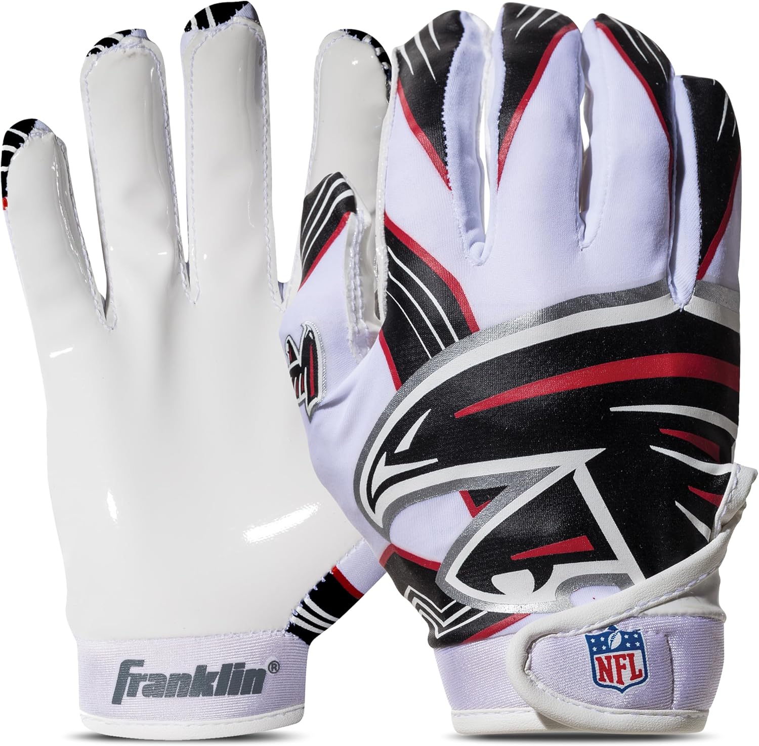 Franklin Sports Youth NFL Football Receiver Gloves - Kids Football Gloves Pair - NFL Team Logos and Silicone Palm