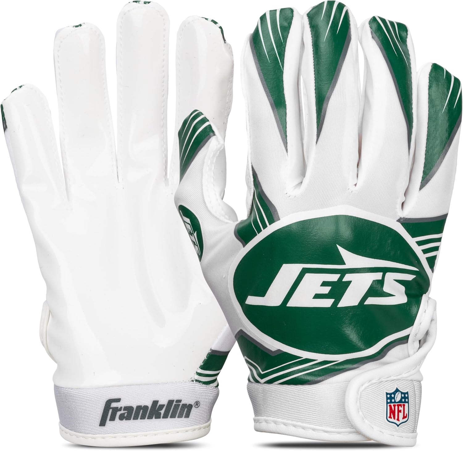 Franklin Sports Youth NFL Football Receiver Gloves - Kids Football Gloves Pair - NFL Team Logos and Silicone Palm