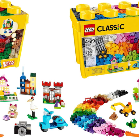 LEGO Classic Large Creative Brick Box 10698 Building Toy Set, Toy Storage Solution for Home or Classrooms, Interactive Building Toy for Kids, Boys, and Girls