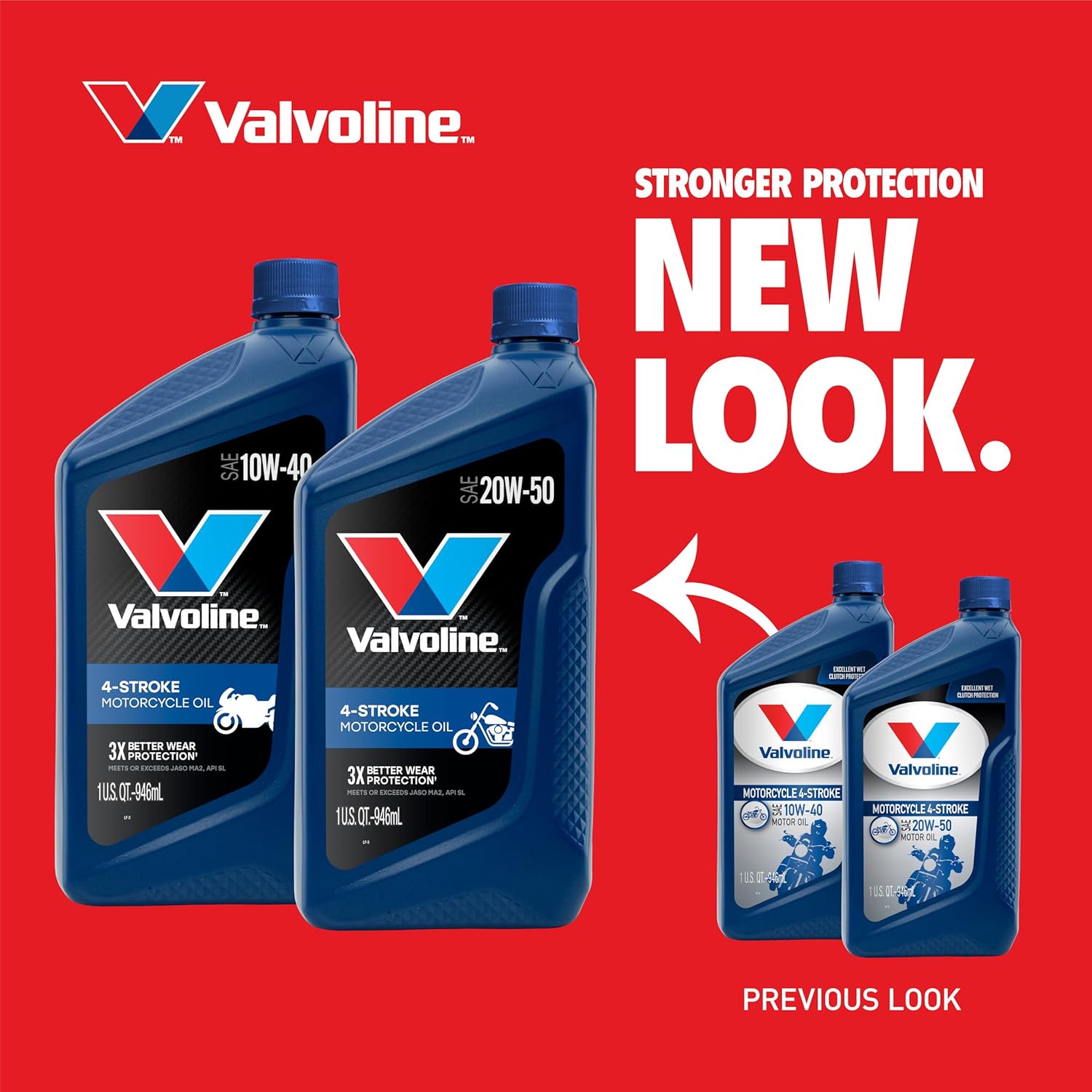 Valvoline 4-Stroke Motorcycle Full Synthetic SAE 10W-40 Motor Oil 1 QT (Pack of 3)