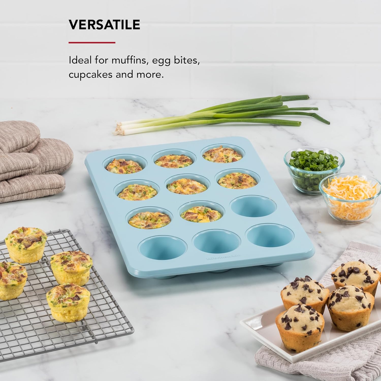 KitchenAid Non-stick Muffin Pan, 12 Cup, Evergreen