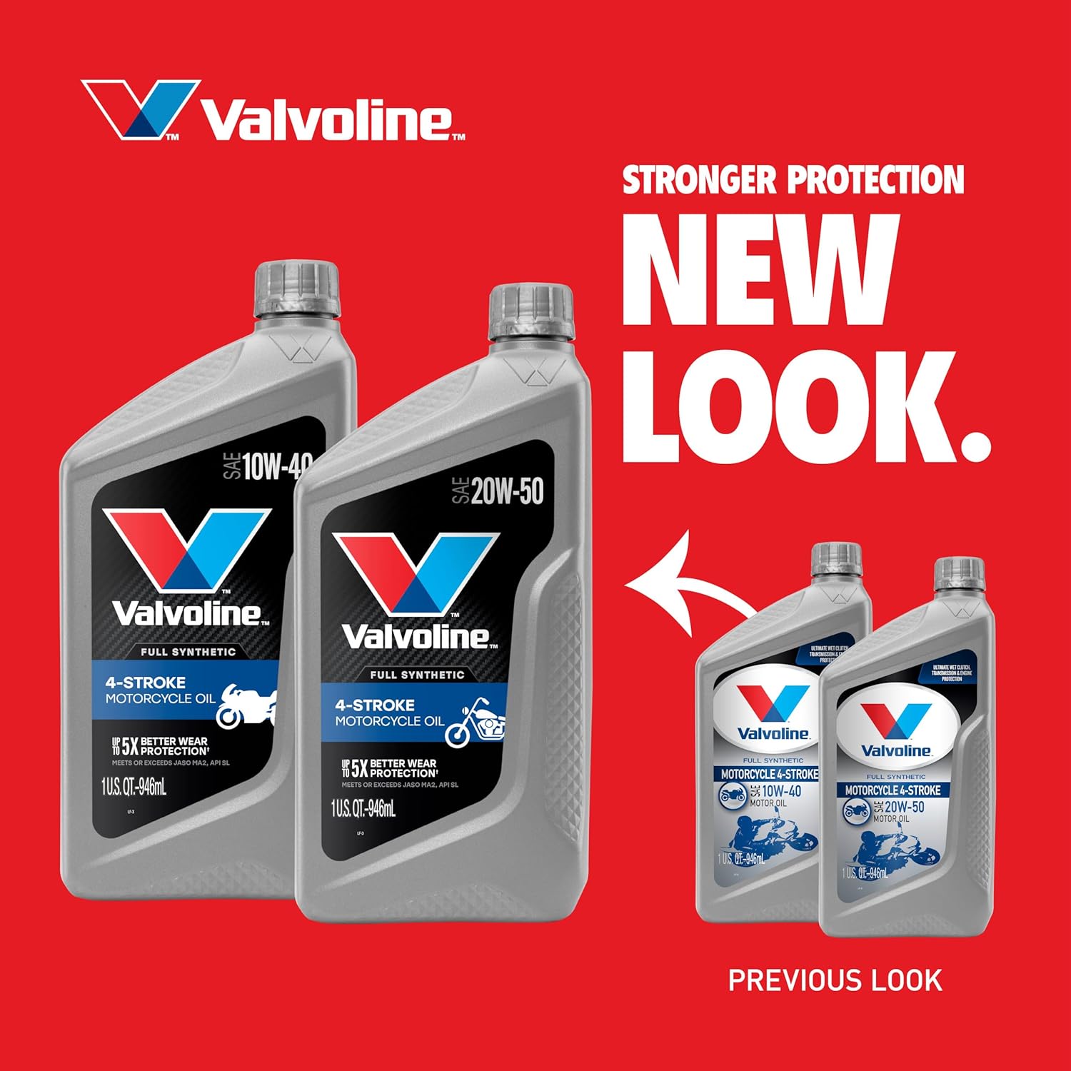 Valvoline 4-Stroke Motorcycle Full Synthetic SAE 10W-40 Motor Oil 1 QT (Pack of 3)