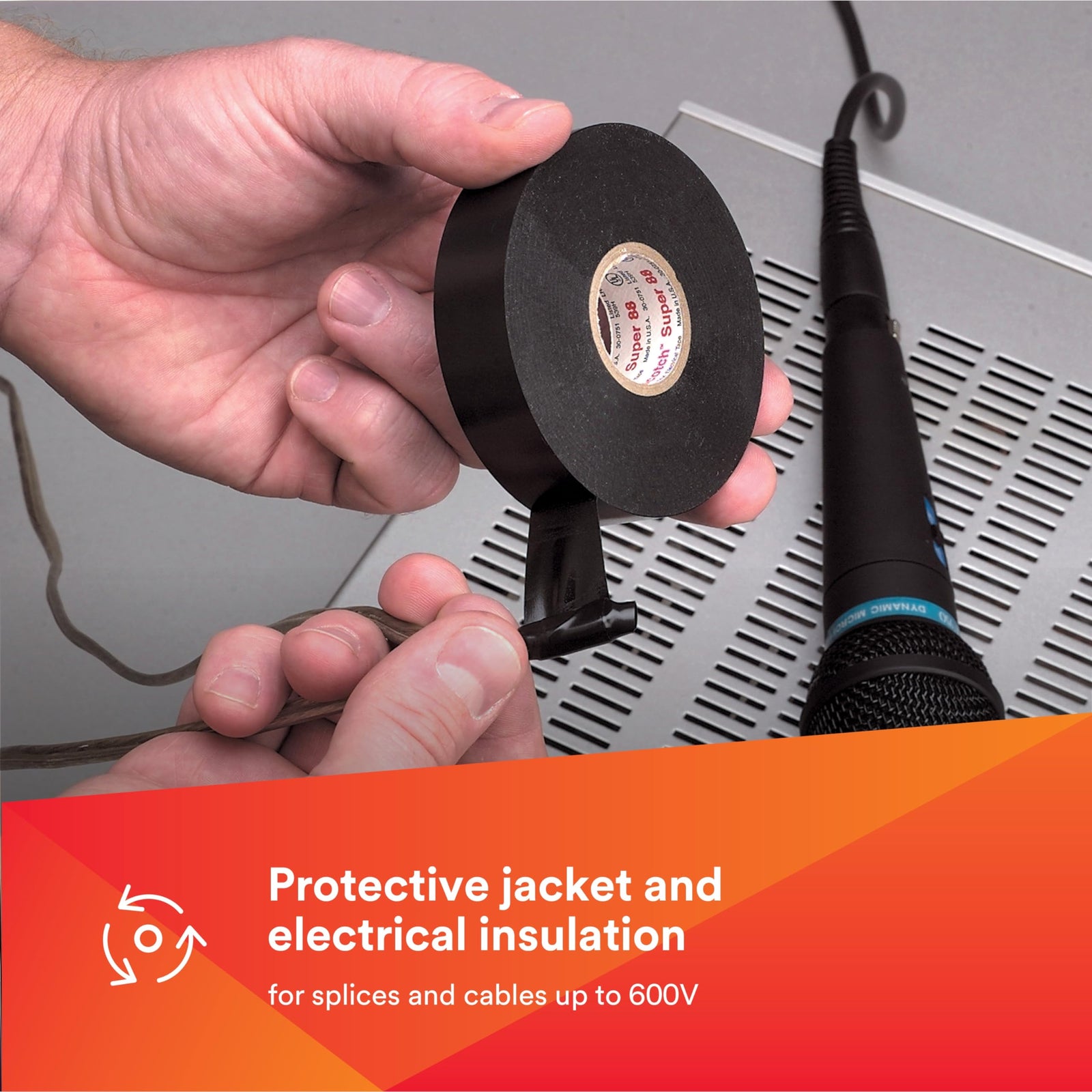 3M Scotch Vinyl Electrical Tape Super 88, 1-1/2 in x 36 yd (108 ft), Black, 1 Long Roll, Premium Grade, Rubber Resin Adhesive, PVC Backing, All-Season Heavy Duty Electric Tape