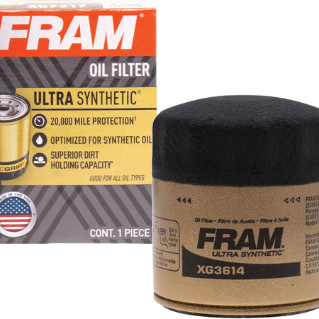 FRAM Ultra Synthetic XG3614 20K Mile Change Automotive Replacement Engine Oil Filter for Synthetic Oil Changes, Premium Vehicle Engine Protection Oil Filter for Select Vehicle Model Years