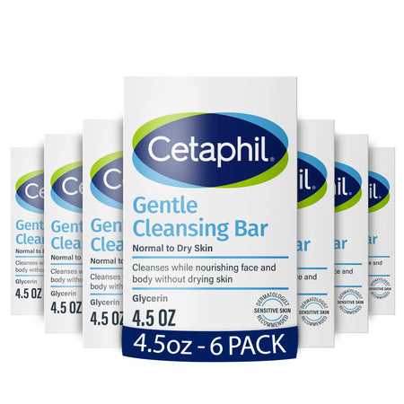CETAPHIL Gentle Cleansing Bar, 4.5 oz Bar (Pack of 3), Nourishing Cleansing Bar For Dry, Sensitive Skin, Non-Comedogenic, Non-Irritating For Sensitive Skin