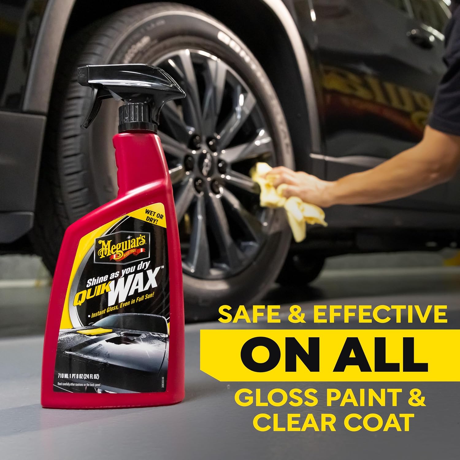 Meguiar's A1624 Quik Wax - Easy-to-Use Spray Wax for Gloss, Shine & Protection - Wet or Dry Use, 24 Oz.