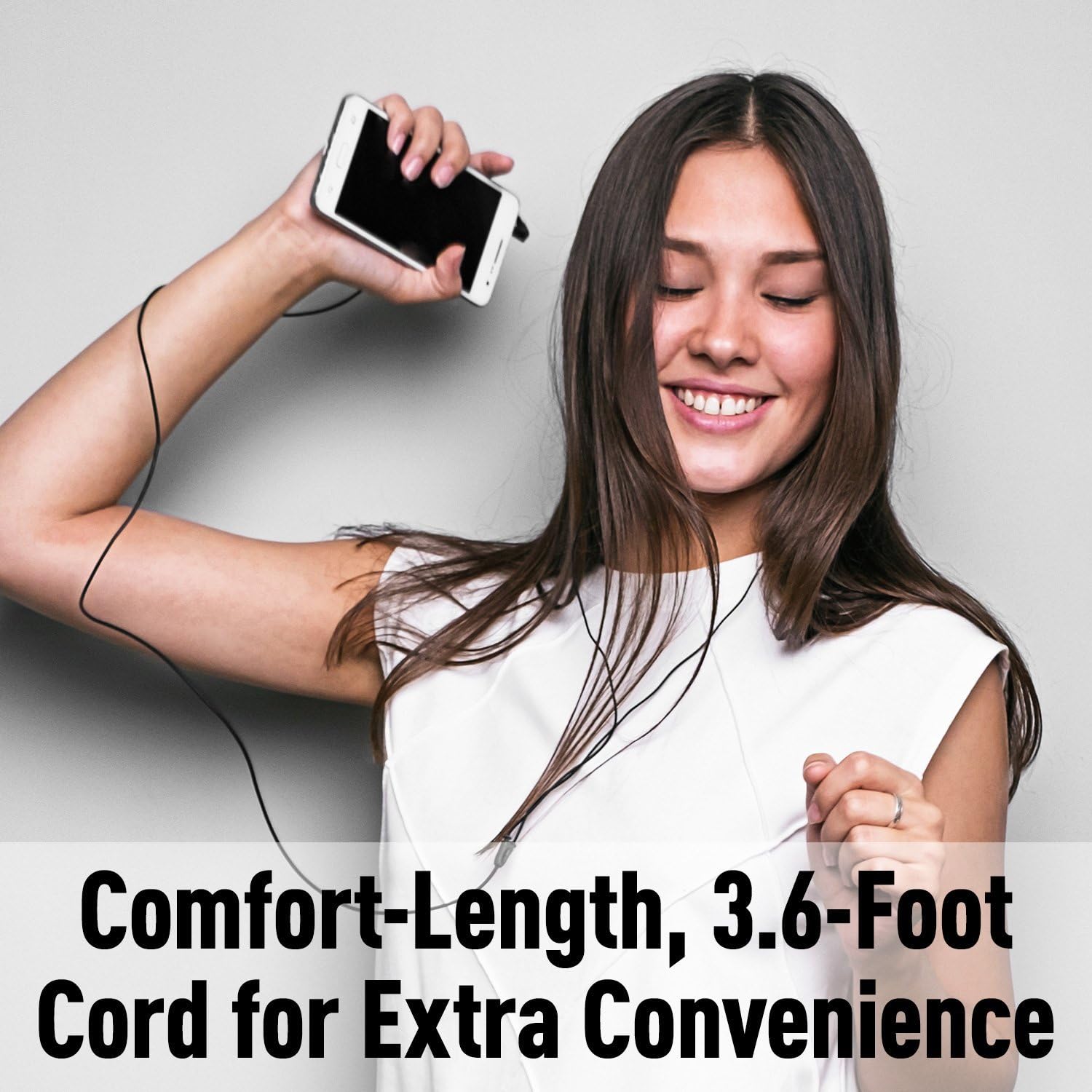 Panasonic ErgoFit Wired Earbuds, 3.5mm Jack In-Ear Headphones Wired with Dynamic Crystal-Clear Sound and Soft Ergonomic Custom-Fit Earpieces (S/M/L), for Phones and Laptops - RP-HJE120-N (Rose Gold)