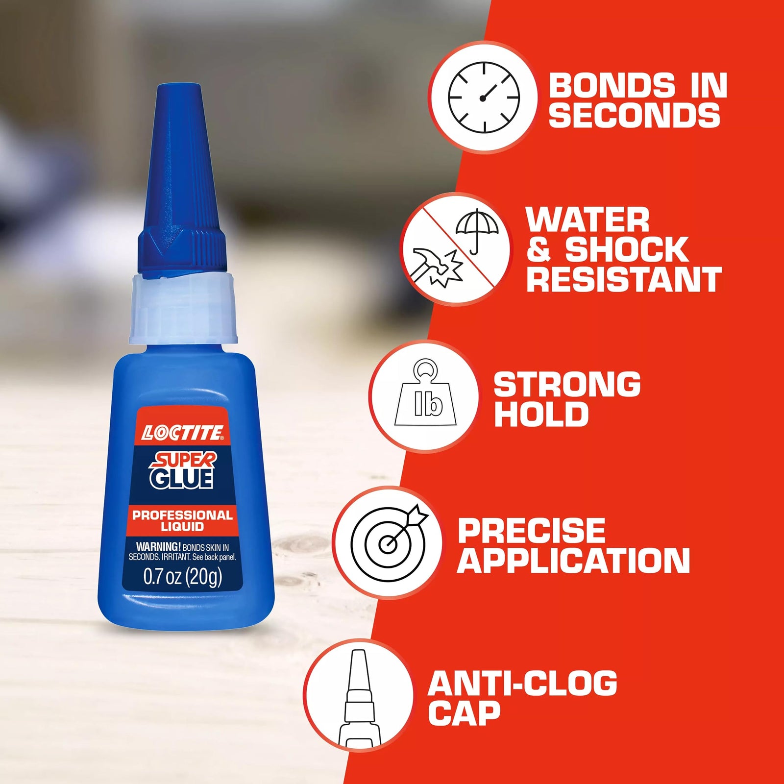 Loctite Super Glue Liquid Professional, Clear, 0.7 fl oz Bottle, 4 Pack - Superglue for Plastic, Wood, Metal, Crafts & Repair, Cyanoacrylate Adhesive Instant Glue, Quick Dry