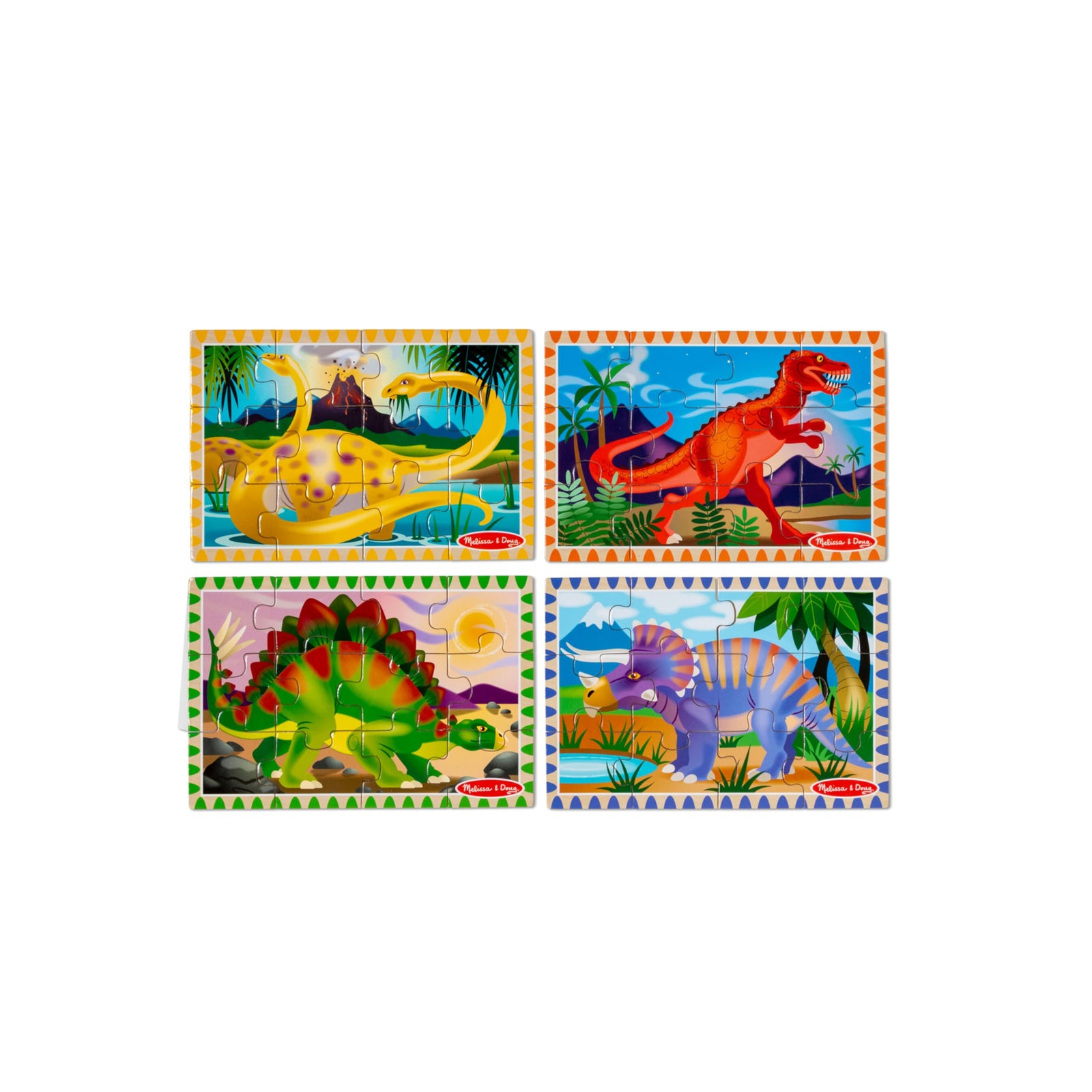 Melissa & Doug 4‑in‑1 Wooden Construction Vehicles Jigsaw Puzzle Set, 48 Pieces with Storage Box, Toddler Puzzle Toy for Kids Ages 3+ - FSC Certified