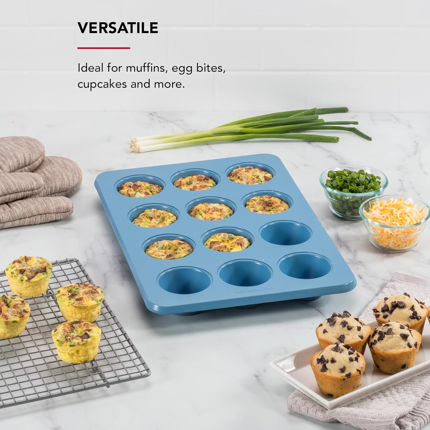 KitchenAid Non-stick Muffin Pan, 12 Cup, Evergreen