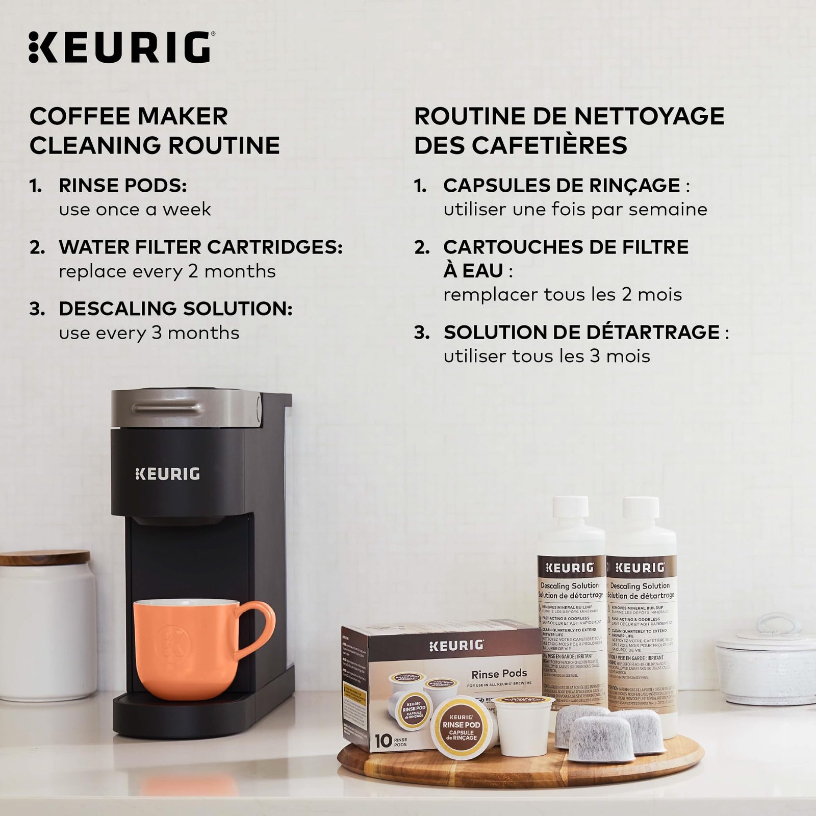 Keurig Water Filter Refill Cartridges, Replacement Water Filter Cartridges, Compatible with 2.0 K-Cup Pod Coffee Makers, 2 Count