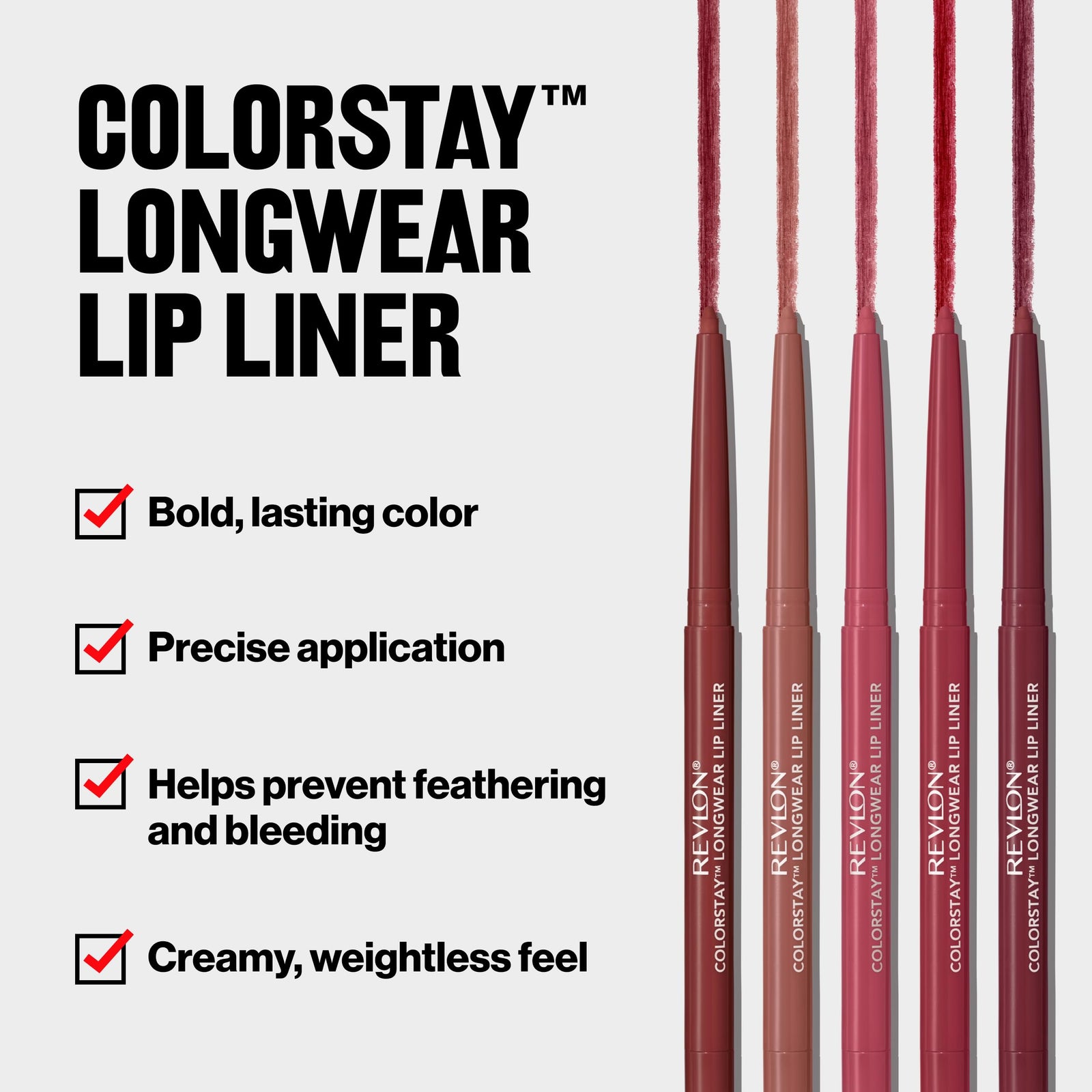 Revlon Colorstay Lip Liner Makeup with Built-in-Sharpener, Longwear Rich Colors, Stocking Stuffer for Women, 660 Mauve, 0.01 oz