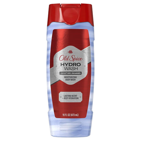 Old Spice Moisturizing Body Wash for Men, Hydro Wash, 2-in-1 Long Lasting Scent & Deep Hydration, 24/7 Shower Fresh, Smoother Swagger Scent, 16 oz (Pack of 4)