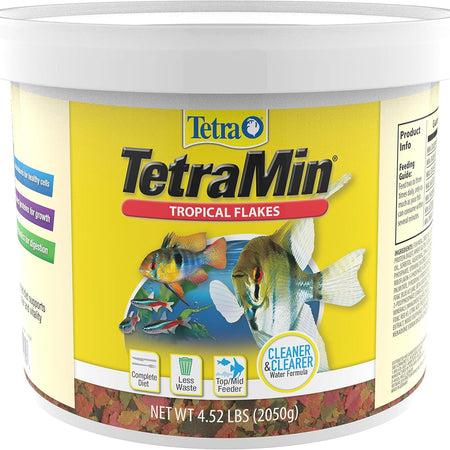TetraMin Nutritionally Balanced Tropical Flake Food for Tropical Fish, 4.52 lbs