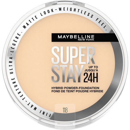 Maybelline Super Stay Up to 24HR Hybrid Powder-Foundation, Medium-to-Full Coverage Makeup, Matte Finish, 220, 1 Count (Pack of 2)